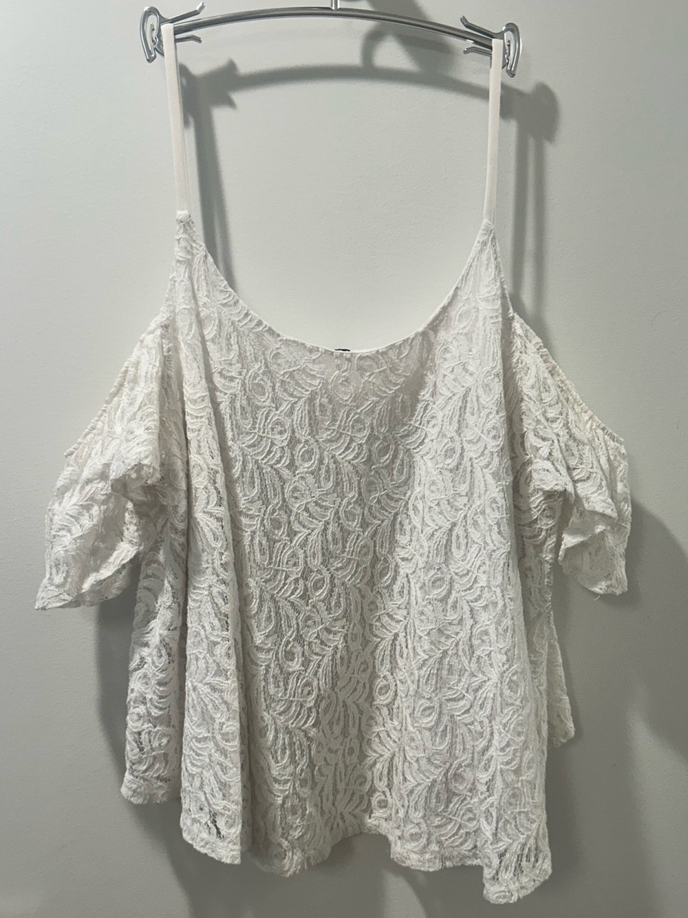 Macy's White Lace Cold-Shoulder Camisole